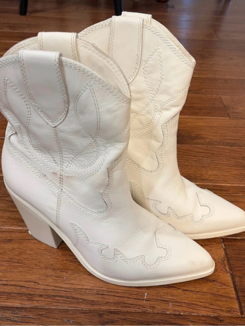 Aldo Women's Cream Western Block-Heel Boots